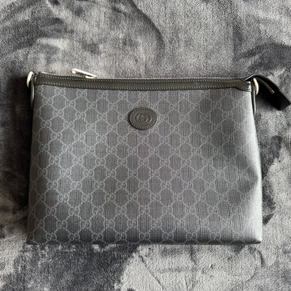 Gucci Interlocking G Patch Wristlet Messenger Bag GG